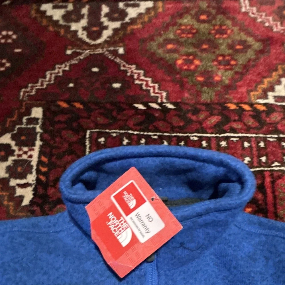 The North Face Men's Blue Fleece 1/4 Zip Mock Neck Pullover Sweatshirt XS